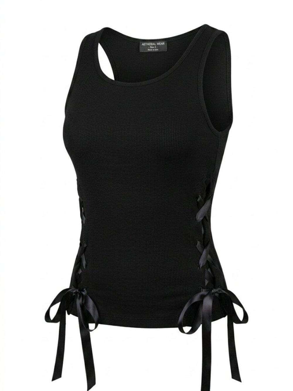 Illa La Ribbed Lace-Up Tank Size Medium